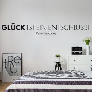 Wandtattoo Spruch No.SF896 Glück II - Wandzitat Glück ist ein Entschluss!