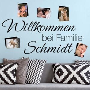 Wunschtext-Wandtattoo Wunschtext-Willkommen bei Familie